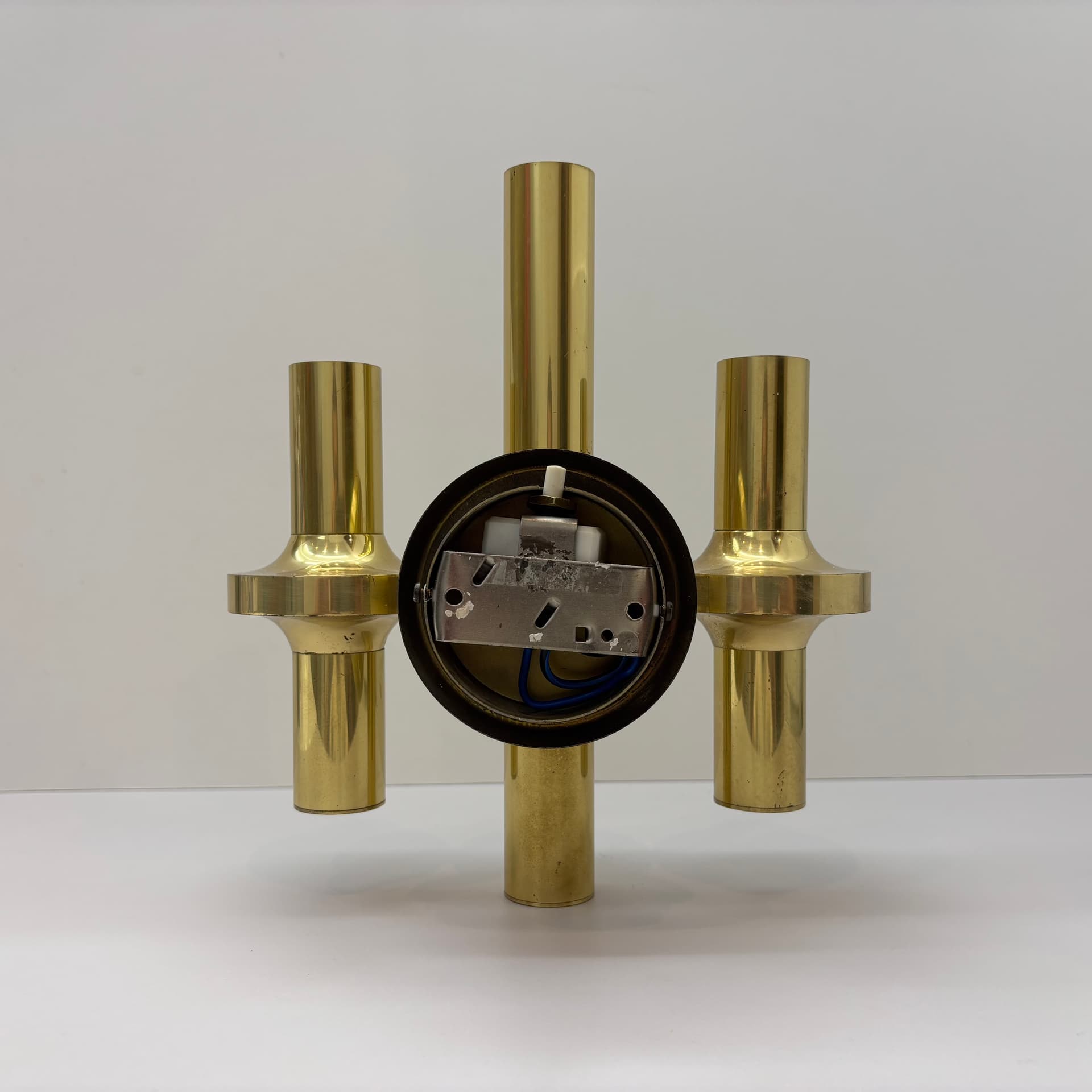 Kinkiet, złoty, mosiądz, proj. G. Sciolari, Włochy, lata 70. - 66849