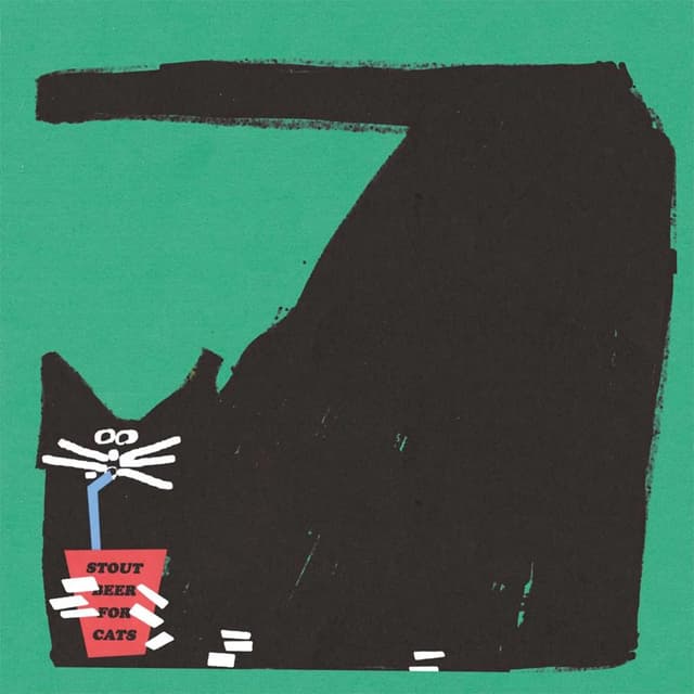 Plakat Czarny kot pijący piwo typu stout przez rurkę, 30x30 cm, aut. J. Zasada, Jakub Zasada - WYMIARY