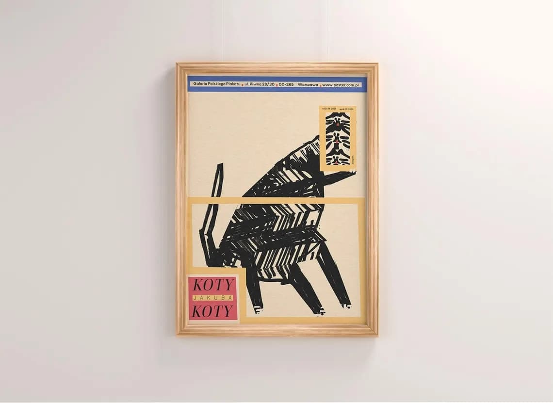 Plakat 3 koty w jednym kocie, plakat do wystawy "Koty Jakuba", 50x70 cm, aut. J. Zasada, Jakub Zasada - 67121