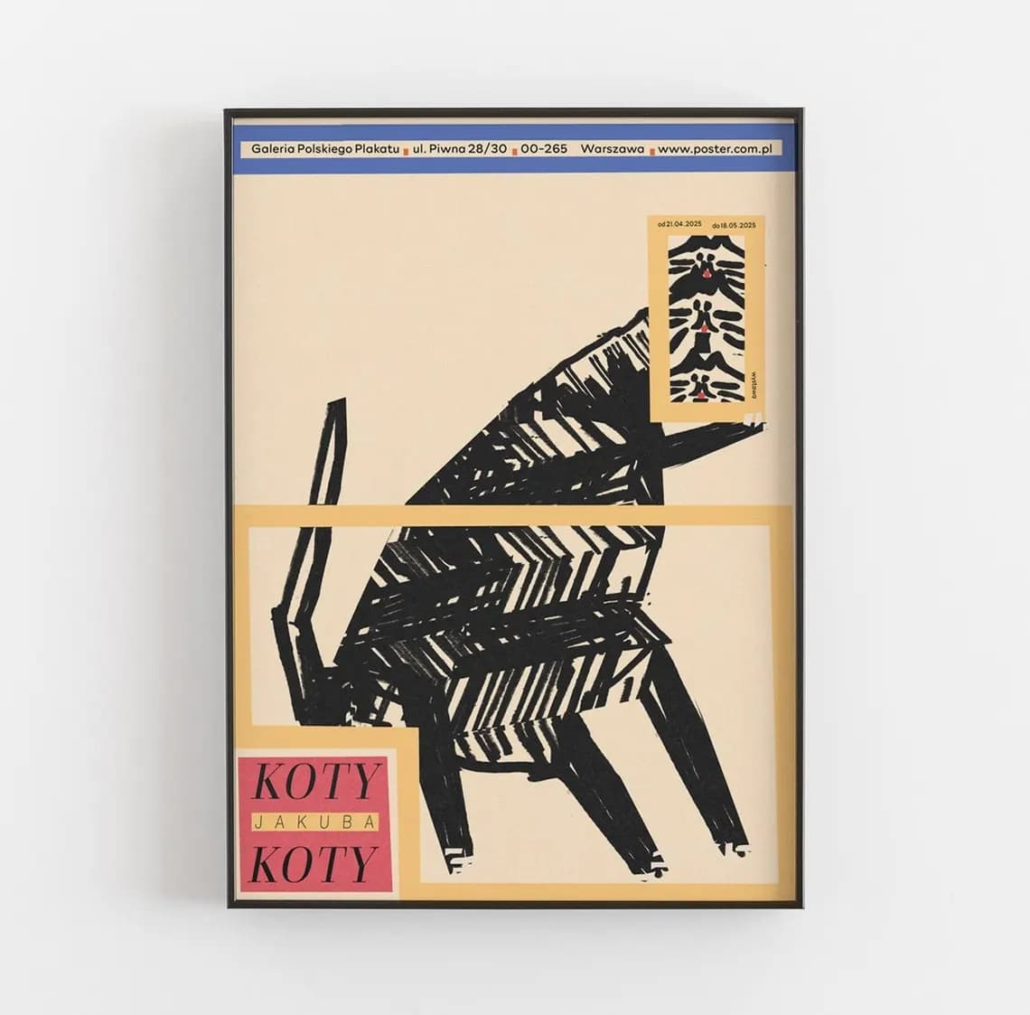 Plakat 3 koty w jednym kocie, plakat do wystawy "Koty Jakuba", 50x70 cm, aut. J. Zasada, Jakub Zasada - 67120