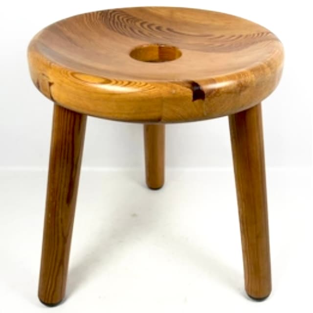 Stołek Sauna G-Palli, sosna jasnobrązowa, proj. B. Gardberg, Finlandia, lata 70. - WYMIARY