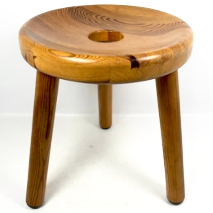 Stołek Sauna G-Palli, sosna jasnobrązowa, proj. B. Gardberg, Finlandia, lata 70.