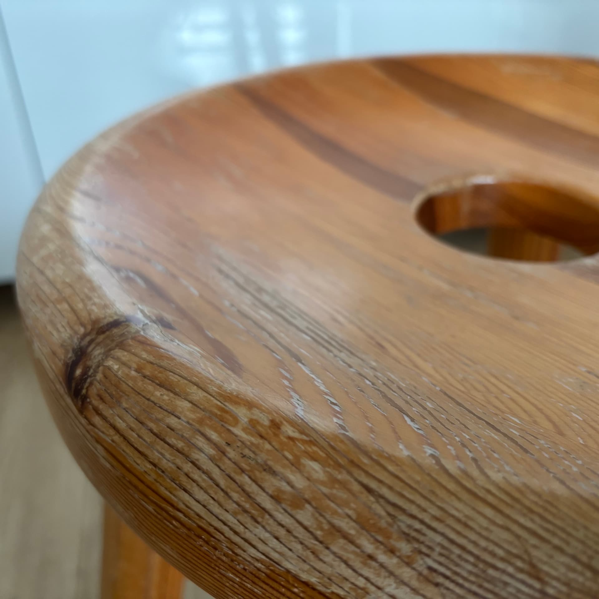 Stołek Sauna G-Palli, sosna jasnobrązowa, proj. B. Gardberg, Finlandia, lata 70. - 66910