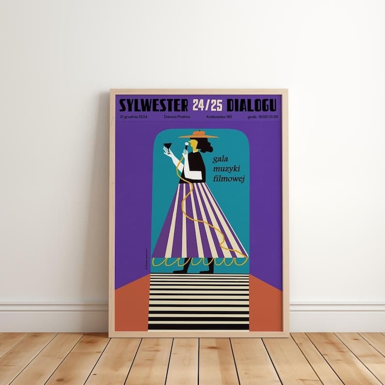 Plakat Sylwester Dialogu 24/25, Gala muzyki filmowej, 50x70 cm, aut. J. Zasada, Jakub Zasada - 67591