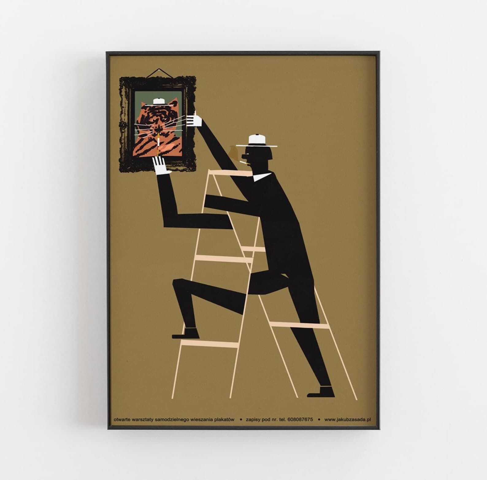 Plakat Otwarte warsztaty samodzielnego wieszania plakatów, plakat reklamowy, 50x70 cm, aut. J. Zasada, Jakub Zasada - 67570