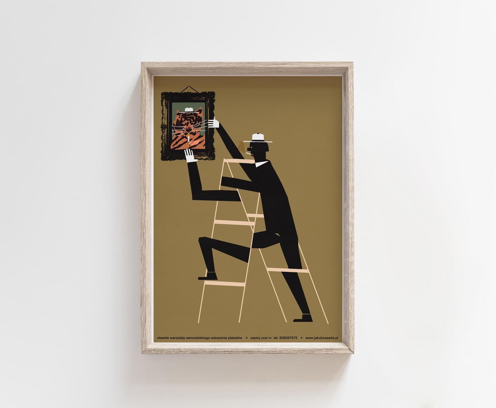 Plakat Otwarte warsztaty samodzielnego wieszania plakatów, plakat reklamowy, 50x70 cm, aut. J. Zasada, Jakub Zasada - 67568