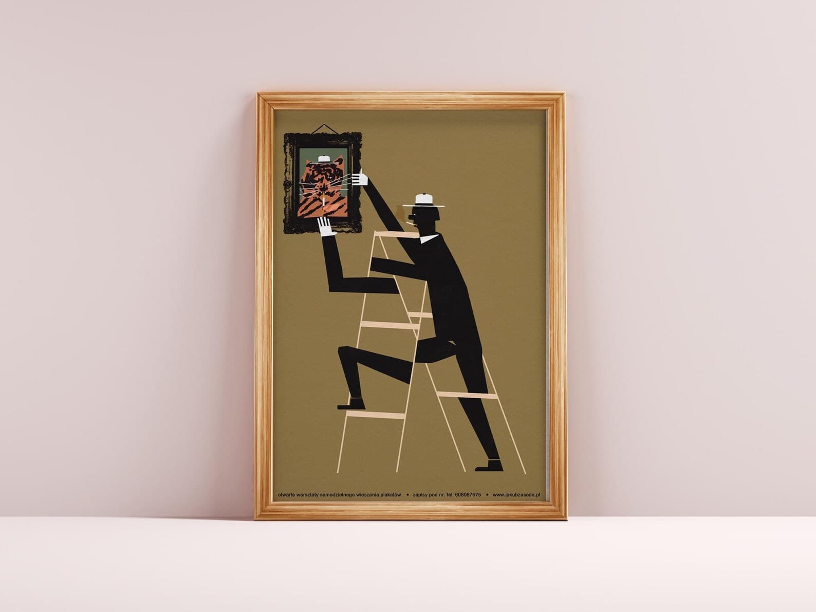 Plakat Otwarte warsztaty samodzielnego wieszania plakatów, plakat reklamowy, 50x70 cm, aut. J. Zasada, Jakub Zasada - 67571