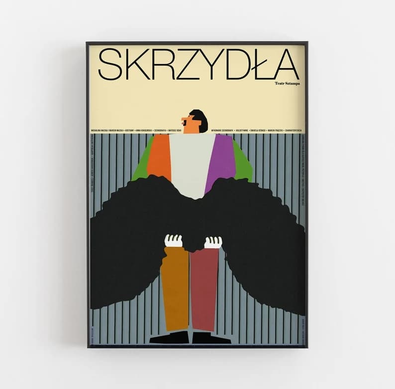 Plakat Skrzydła, Teatr Sztampa, 50x70 cm, aut. J. Zasada, Jakub Zasada - 67554