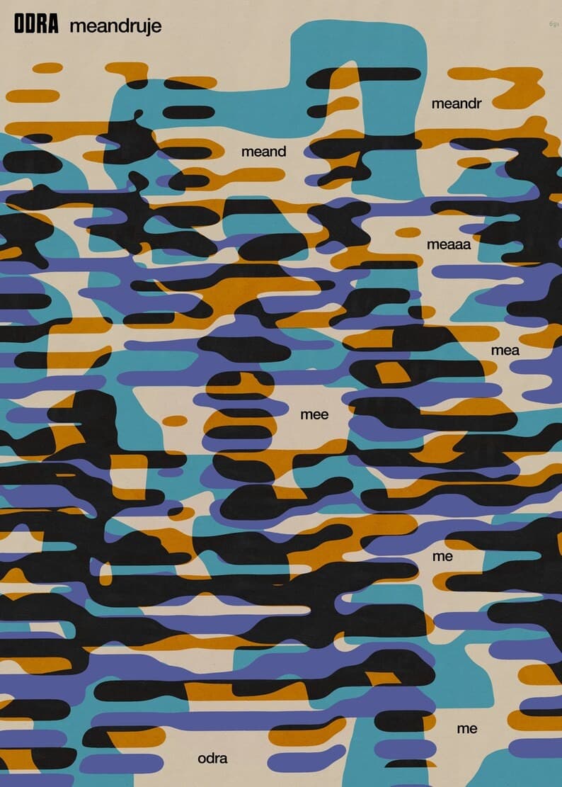 Plakat ODRA MEANDRUJE, 50x70 cm, aut. J. Zasada, Jakub Zasada