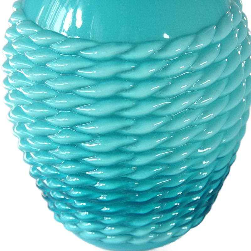 Jasnoniebieski wazon z prasowanego szkła, Empoli, Włochy, lata 60. - 5705