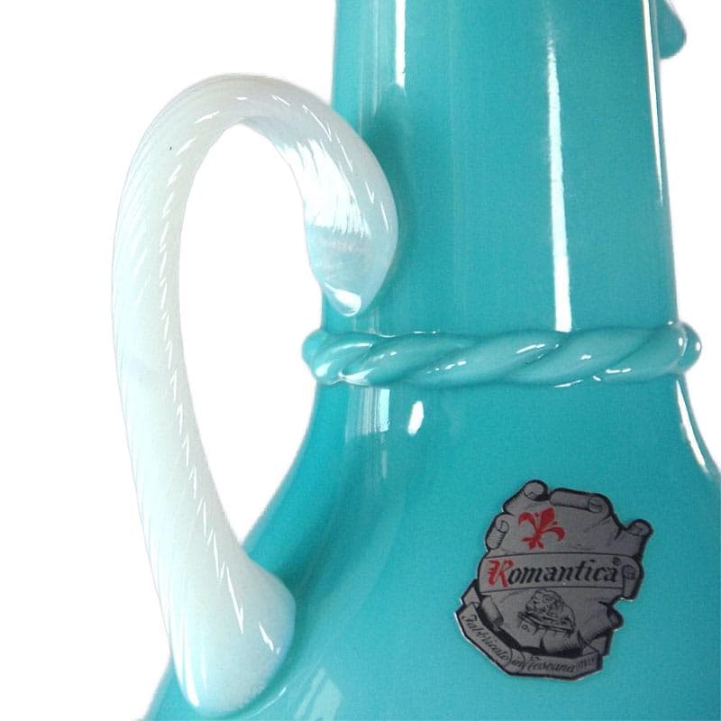 Jasnoniebieski wazon z prasowanego szkła, Empoli, Włochy, lata 60. - 5706