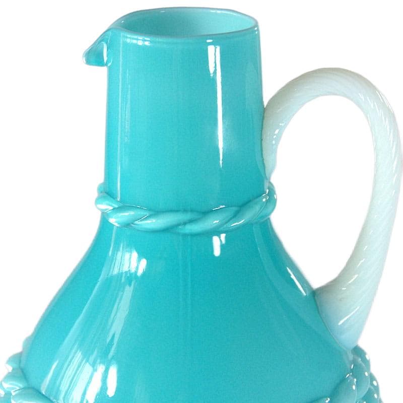 Jasnoniebieski wazon z prasowanego szkła, Empoli, Włochy, lata 60. - 5704