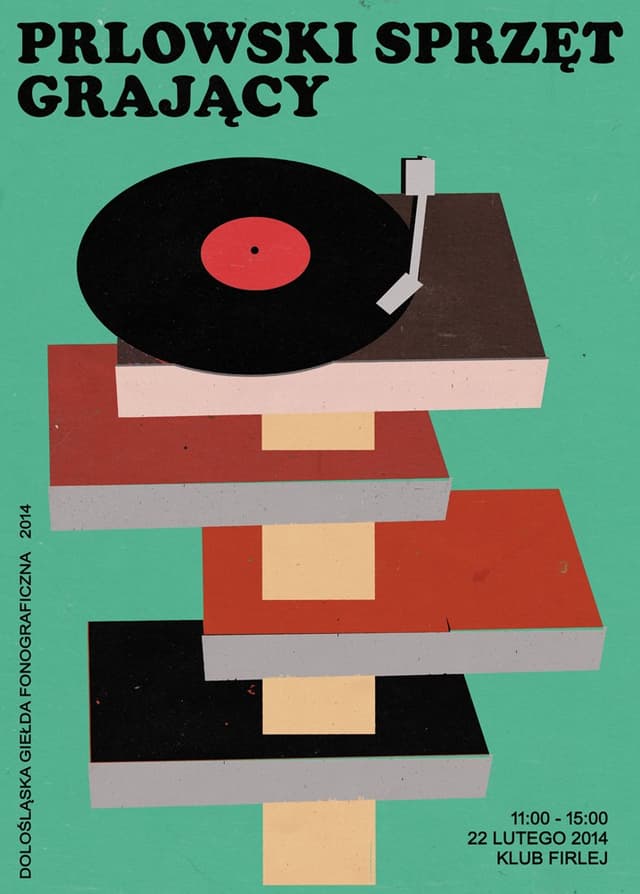 Plakat PRLowski sprzęt grający, 50x70 cm, aut. J. Zasada, Jakub Zasada - WYMIARY