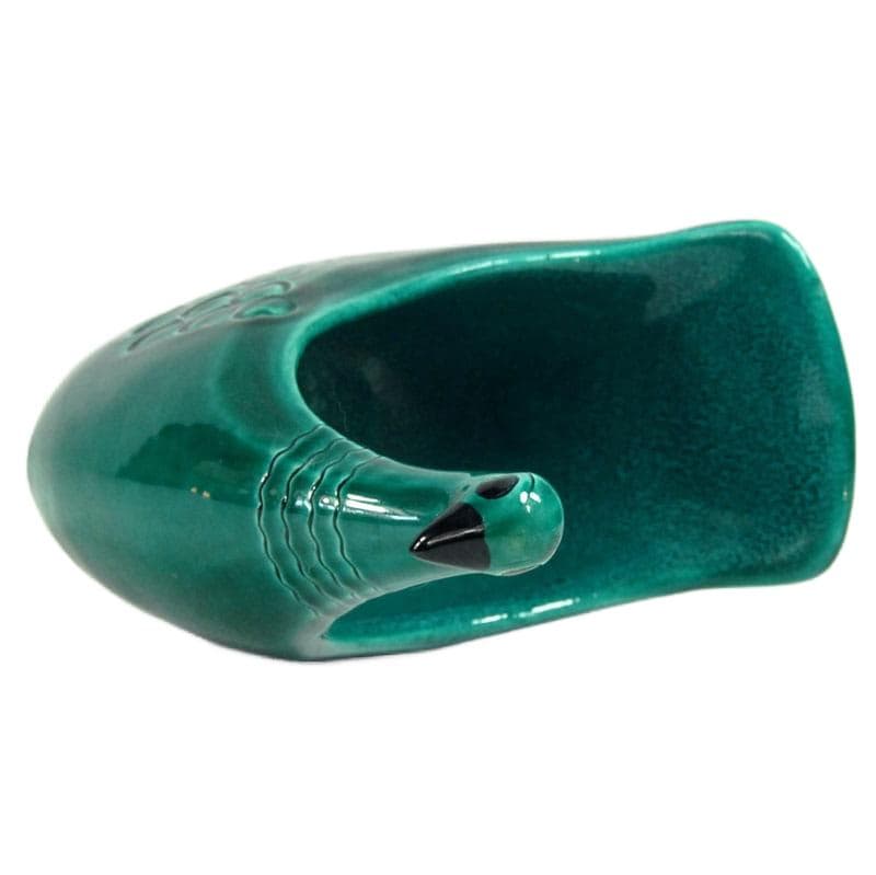 Szmaragdowo zielony pojemnik ceramiczny, proj. A. Londi dla Bitossi, Włochy, lata 60. - 5699