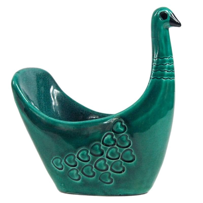 Szmaragdowo zielony pojemnik ceramiczny, proj. A. Londi dla Bitossi, Włochy, lata 60. - 5693