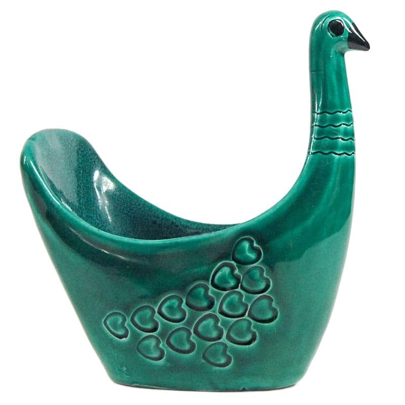 Szmaragdowo zielony pojemnik ceramiczny, proj. A. Londi dla Bitossi, Włochy, lata 60. - 5698
