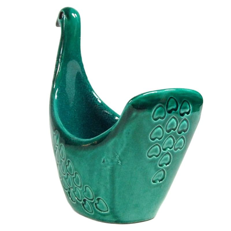 Szmaragdowo zielony pojemnik ceramiczny, proj. A. Londi dla Bitossi, Włochy, lata 60. - 5696