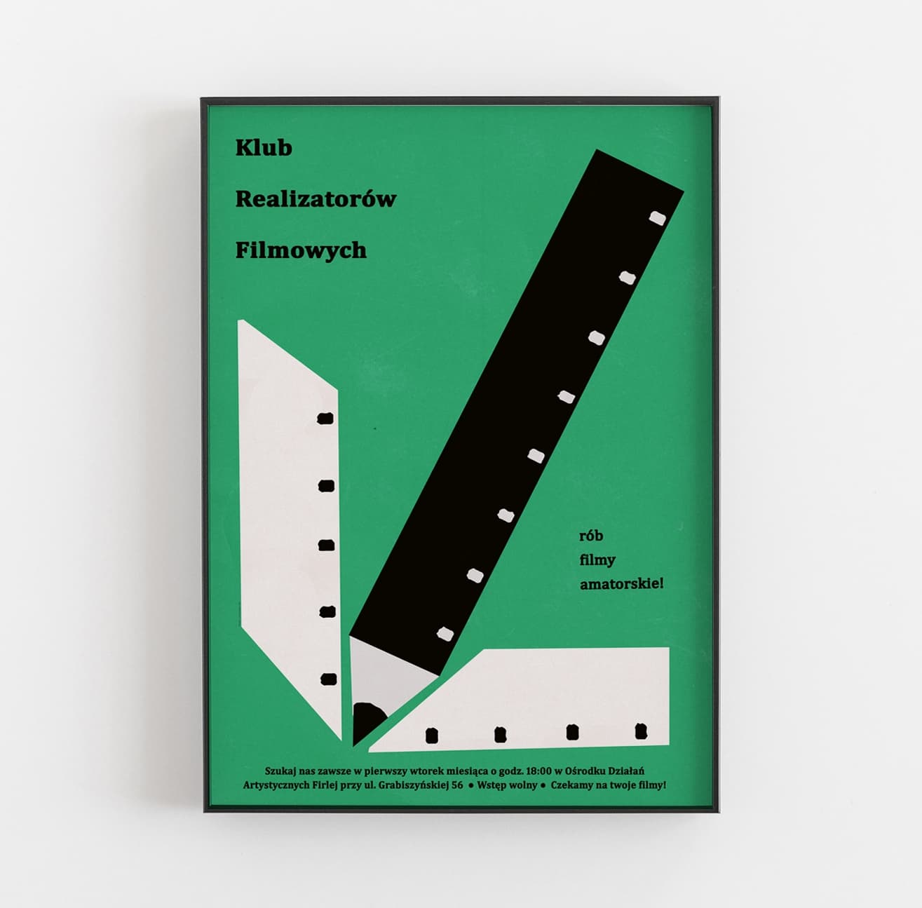 Plakat Klub Realizatorów Filmowych KRF, Kręć filmy amatorskie, 50x70 cm, aut. J. Zasada, Jakub Zasada - 67762