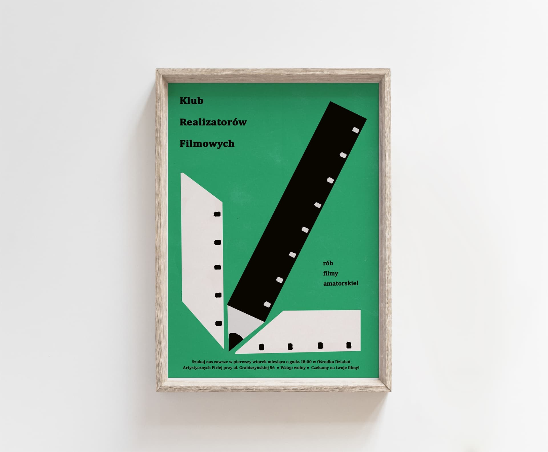 Plakat Klub Realizatorów Filmowych KRF, Kręć filmy amatorskie, 50x70 cm, aut. J. Zasada, Jakub Zasada - 67763