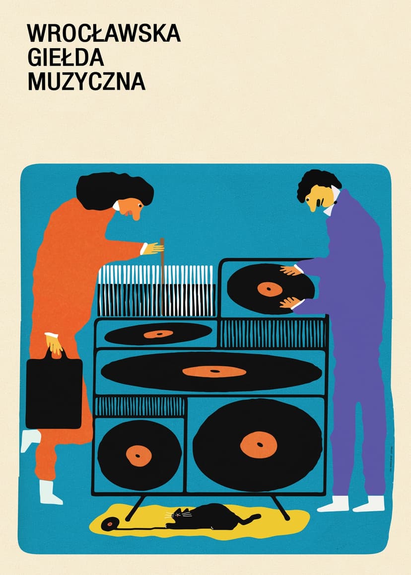 Plakat Wrocławska Giełda Muzyczna, 50x70 cm, aut. J. Zasada, Jakub Zasada