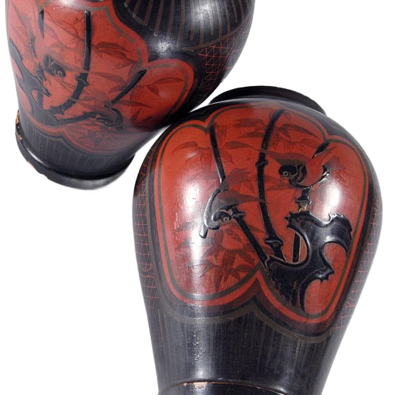 Czarne, ceramiczne wazy Arita, Japonia, lata 60. XIX w. - 5679