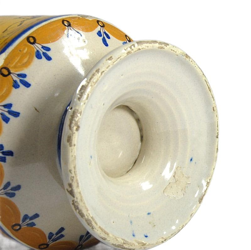 Żółty wazon z majoliki, Alcora, Hiszpania, lata 1850-1899 - 5669