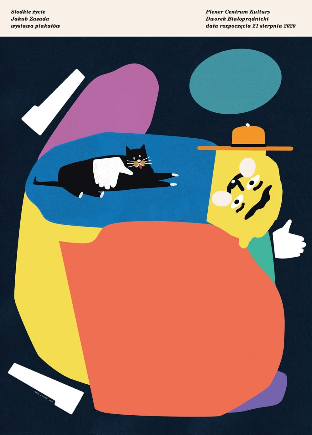 Plakat do wystawy Słodkie Życie w Dworku Białoprądnickim, 50x70 cm, aut. J. Zasada, Jakub Zasada