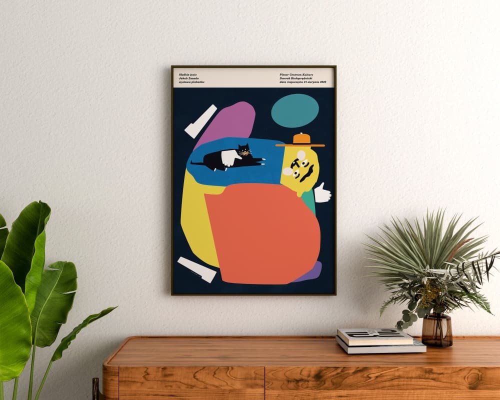 Plakat do wystawy Słodkie Życie w Dworku Białoprądnickim, 50x70 cm, aut. J. Zasada, Jakub Zasada - 67654