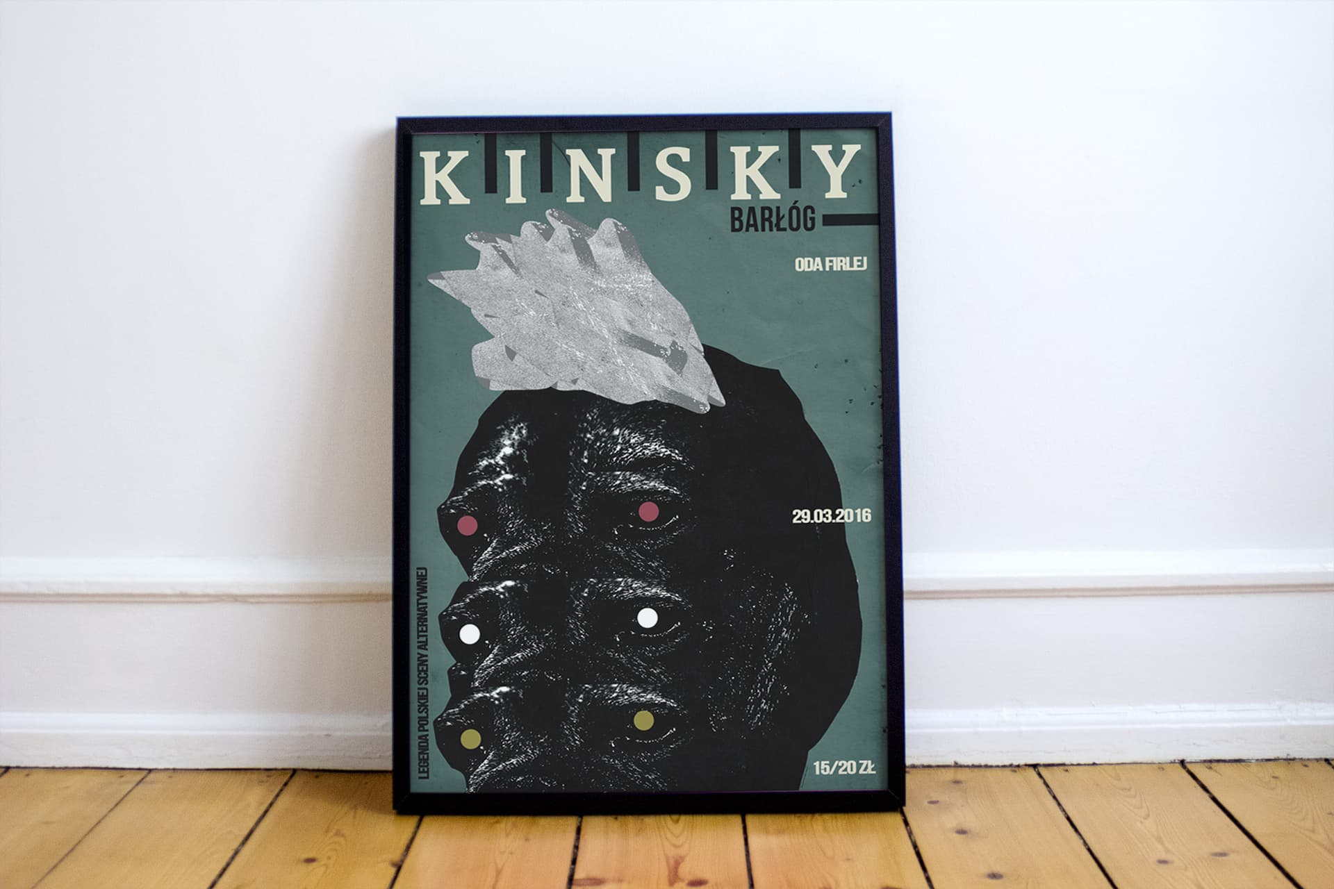 Plakat KINSKY, Barłóg, plakat koncertowy, 50x70 cm, aut. J. Zasada, Jakub Zasada - 68064