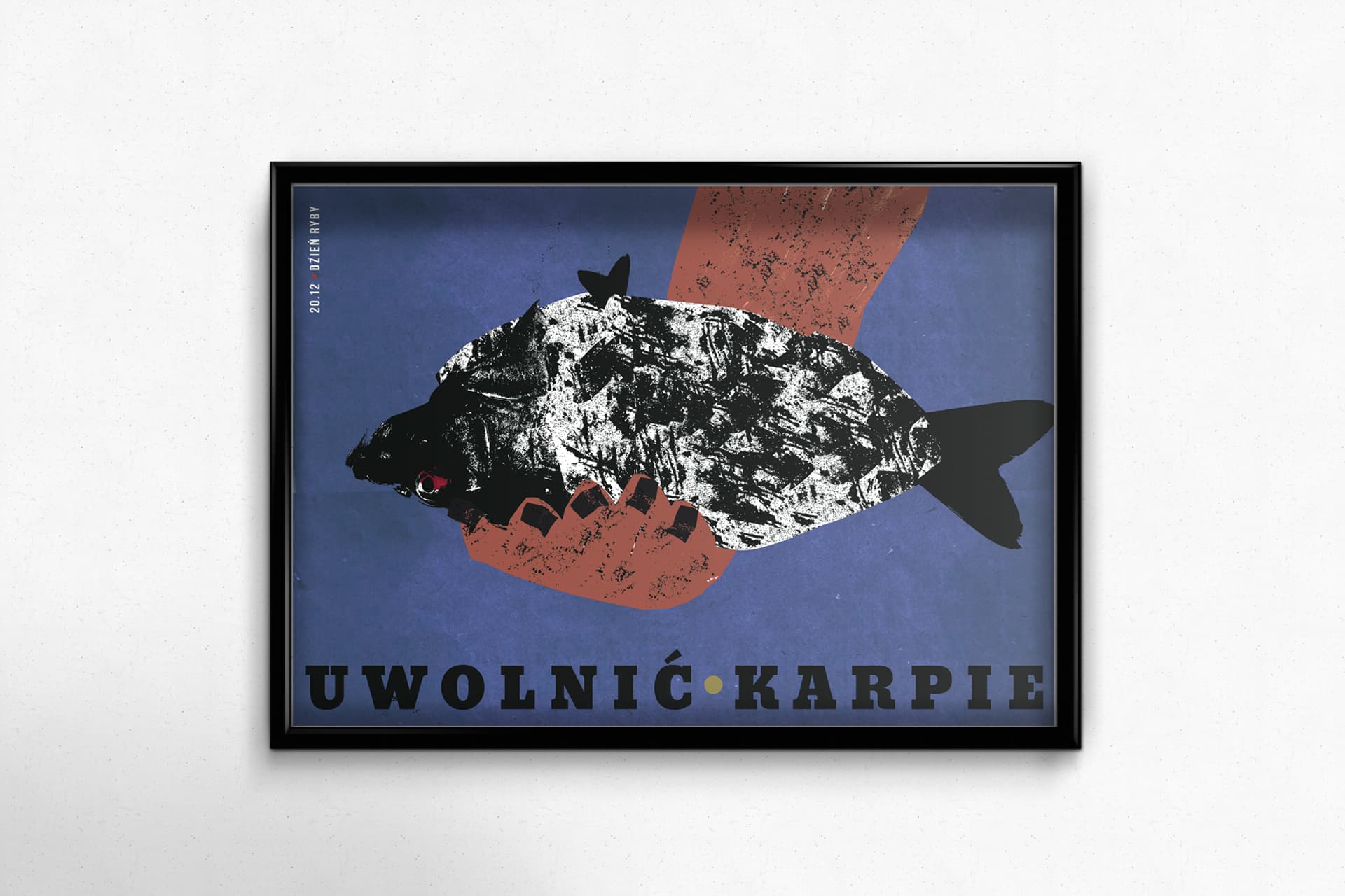 Poster Uwolnić karpie, Dzień Ryby, 50x70 cm, by J. Zasada, Jakub Zasada - 68010