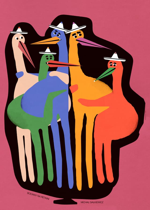 Plakat Bociany na Retkini, 50x70 cm, aut. J. Zasada, Jakub Zasada - WYMIARY