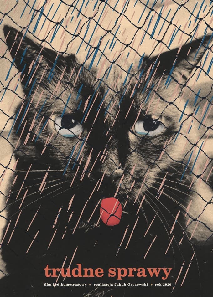 Plakat Trudne sprawy, 50x70 cm, aut. J. Zasada, Jakub Zasada