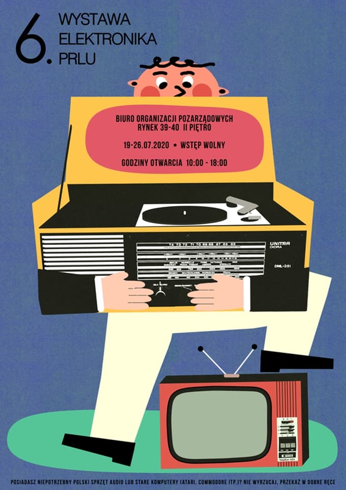 Plakat Elektronika PRLu, plakat do wystawy, 50x70 cm, aut. J. Zasada, Jakub Zasada
