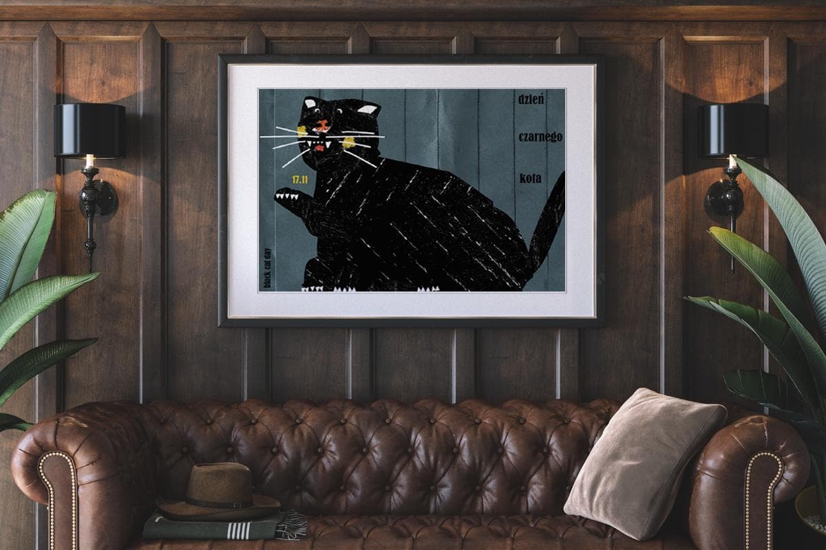 Plakat Dzień Czarnego Kota, 30x40 cm, aut. J. Zasada, Jakub Zasada - 68127