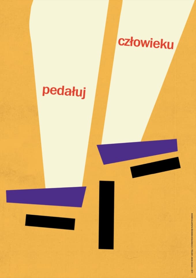 Plakat Pedałuj człowieku, 30x40 cm, aut. J. Zasada, Jakub Zasada