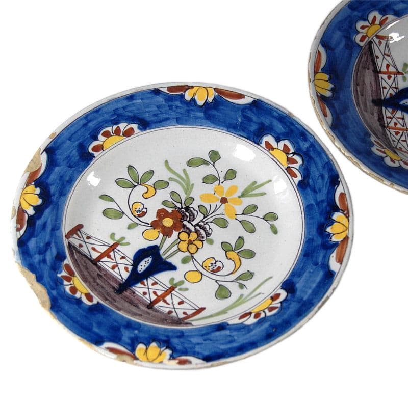Niebieskie talerze fajansowe, Delft, Holandia, XVIII w. - 5713