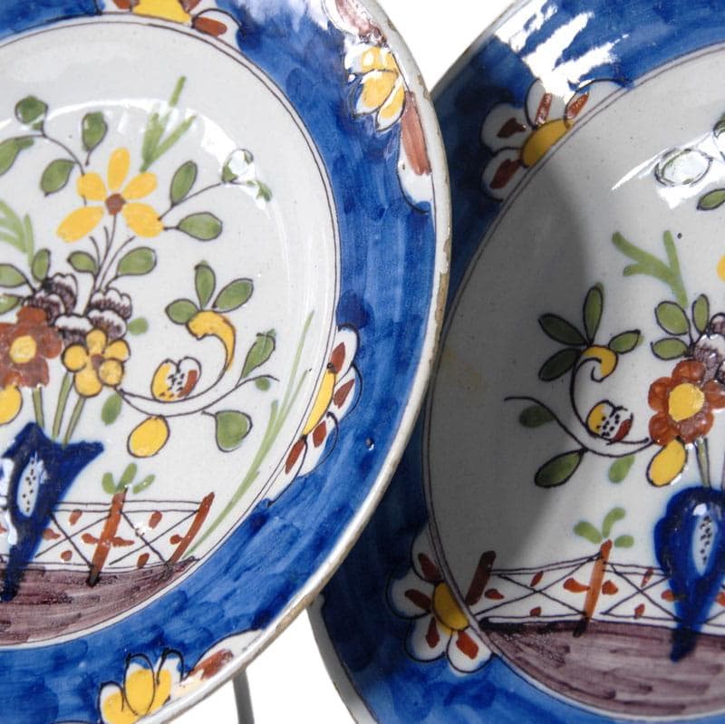 Niebieskie talerze fajansowe, Delft, Holandia, XVIII w. - 5714