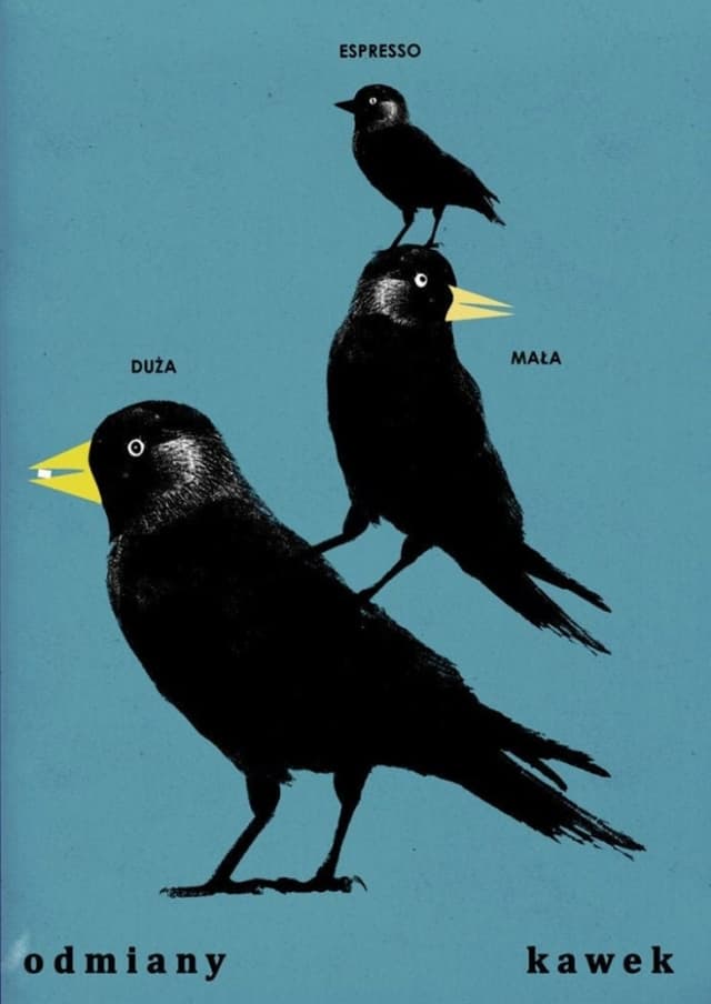 Poster Odmiany kawek, duża, mała, espresso, 50x70 cm, by J. Zasada, Jakub Zasada - DIMENSION