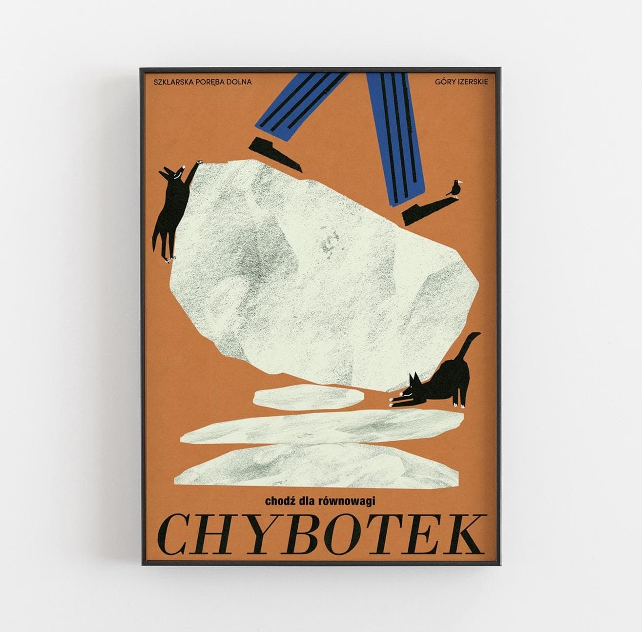 Plakat CHYBOTEK, chodź dla równowagi, plakat turystyczny, Góry Izerskie, Dolny Śląsk, 50x70 cm, aut. J. Zasada, Jakub Zasada - 68289