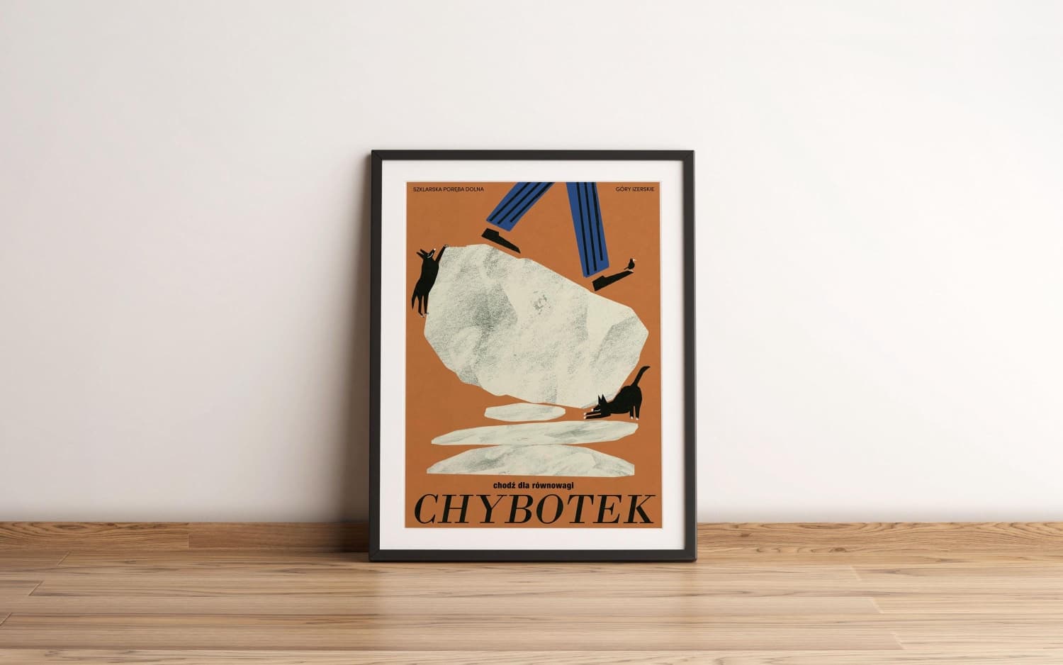 Plakat CHYBOTEK, chodź dla równowagi, plakat turystyczny, Góry Izerskie, Dolny Śląsk, 50x70 cm, aut. J. Zasada, Jakub Zasada - 68292