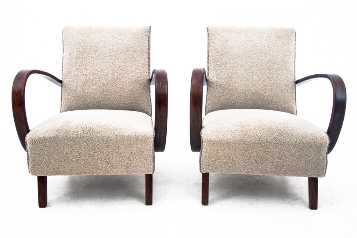 Beige Art Deco Armchairs, by J. Halabala, Czechoslovakia, 1930s - 50163
