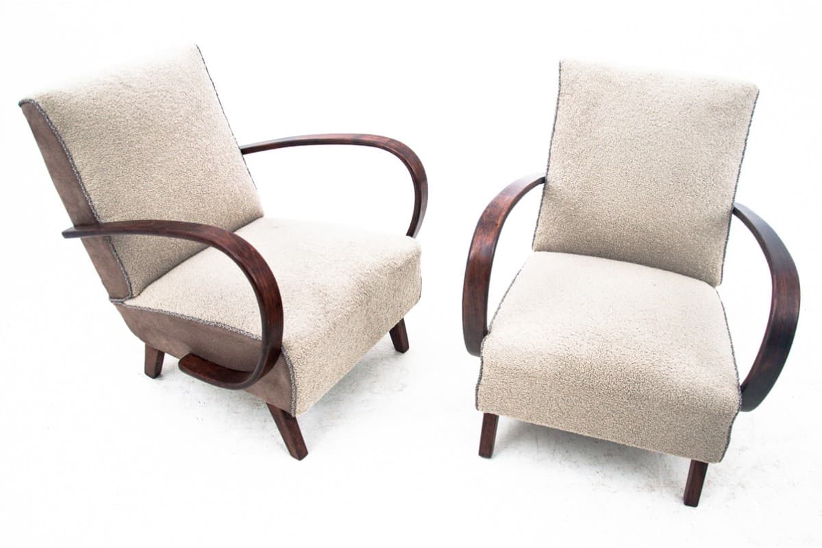 Beige Art Deco Armchairs, by J. Halabala, Czechoslovakia, 1930s - 50162