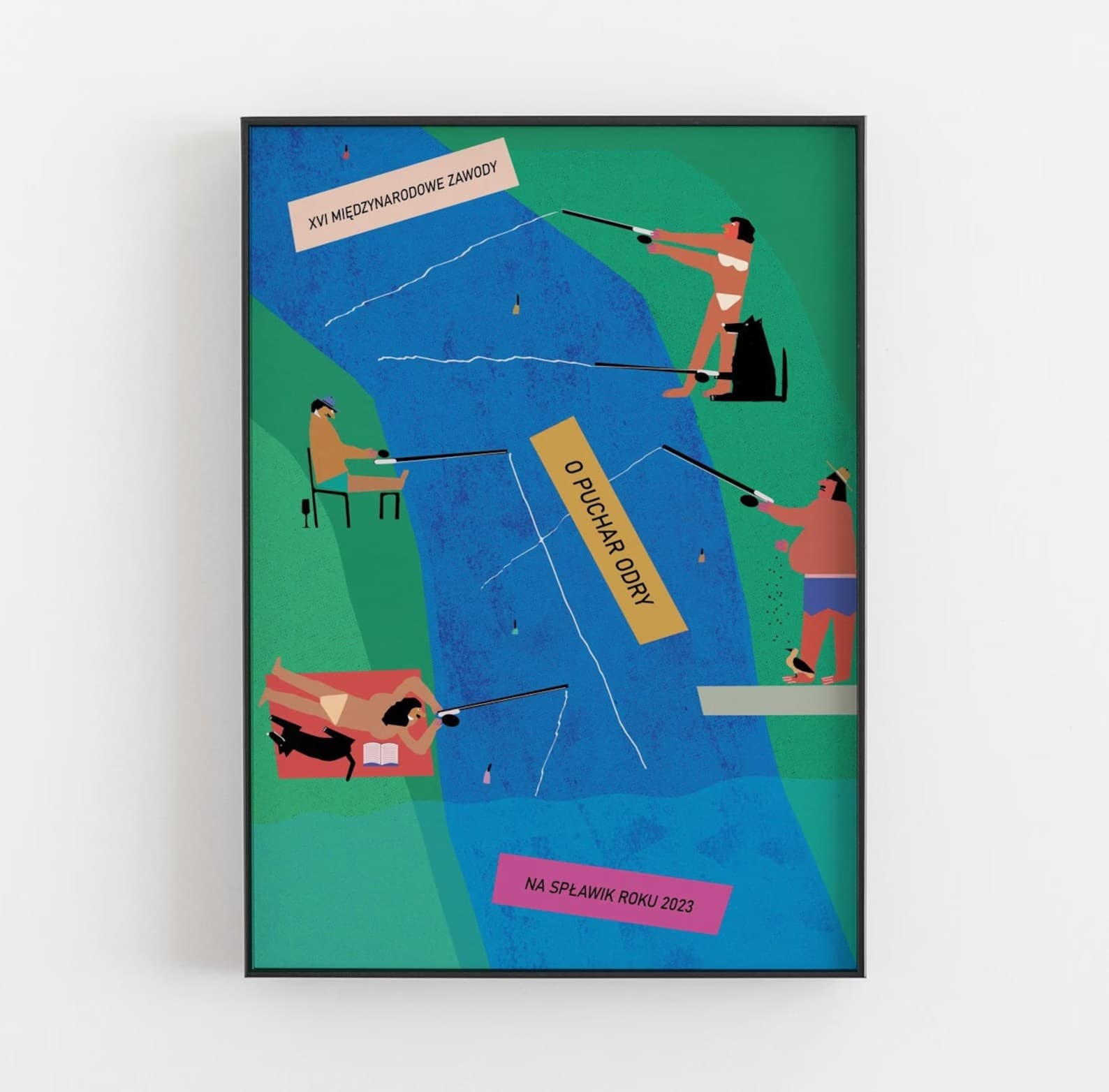 Plakat XVI Międzynarodowe zawody o puchar Odry, Spławik roku 2023, 50x70 cm, aut. J. Zasada, Jakub Zasada - 68258