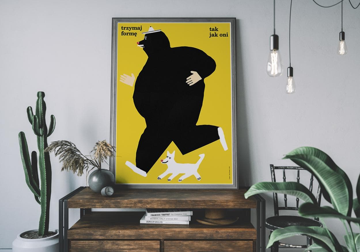 Plakat Trzymaj formę, tak jak oni, kundel, maratończyk, 50x70 cm, aut. J. Zasada, Jakub Zasada - 68386