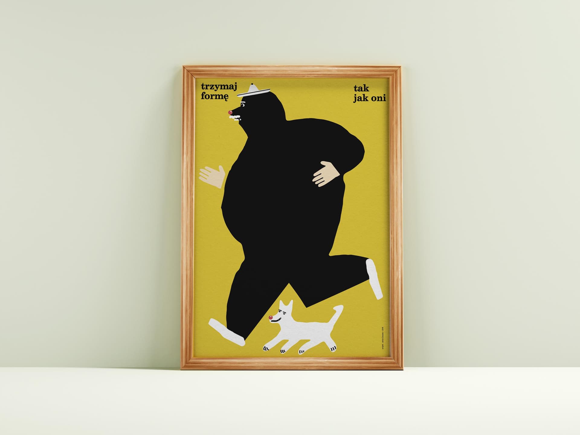 Plakat Trzymaj formę, tak jak oni, kundel, maratończyk, 50x70 cm, aut. J. Zasada, Jakub Zasada - 68387