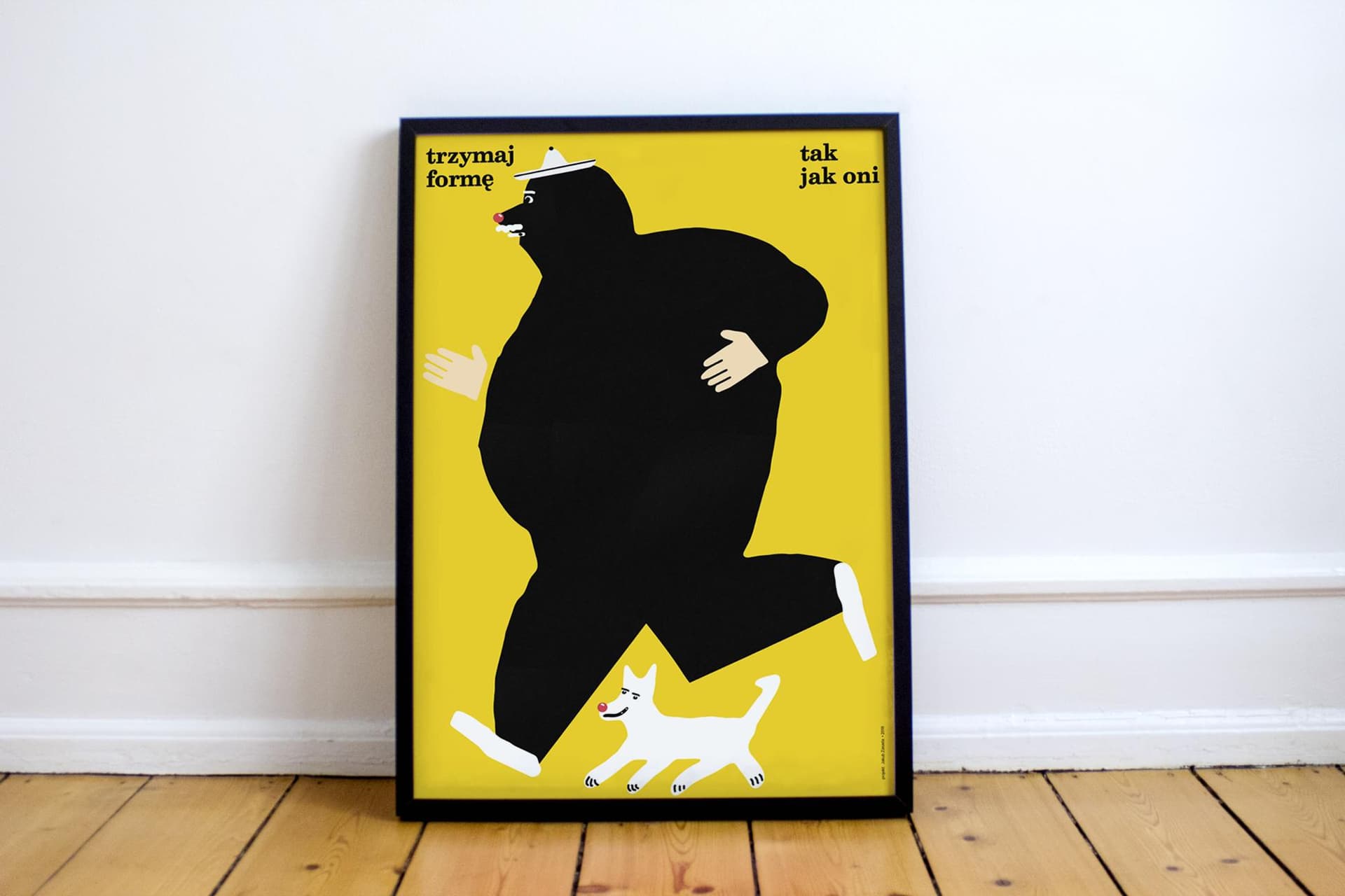 Plakat Trzymaj formę, tak jak oni, kundel, maratończyk, 50x70 cm, aut. J. Zasada, Jakub Zasada - 68384