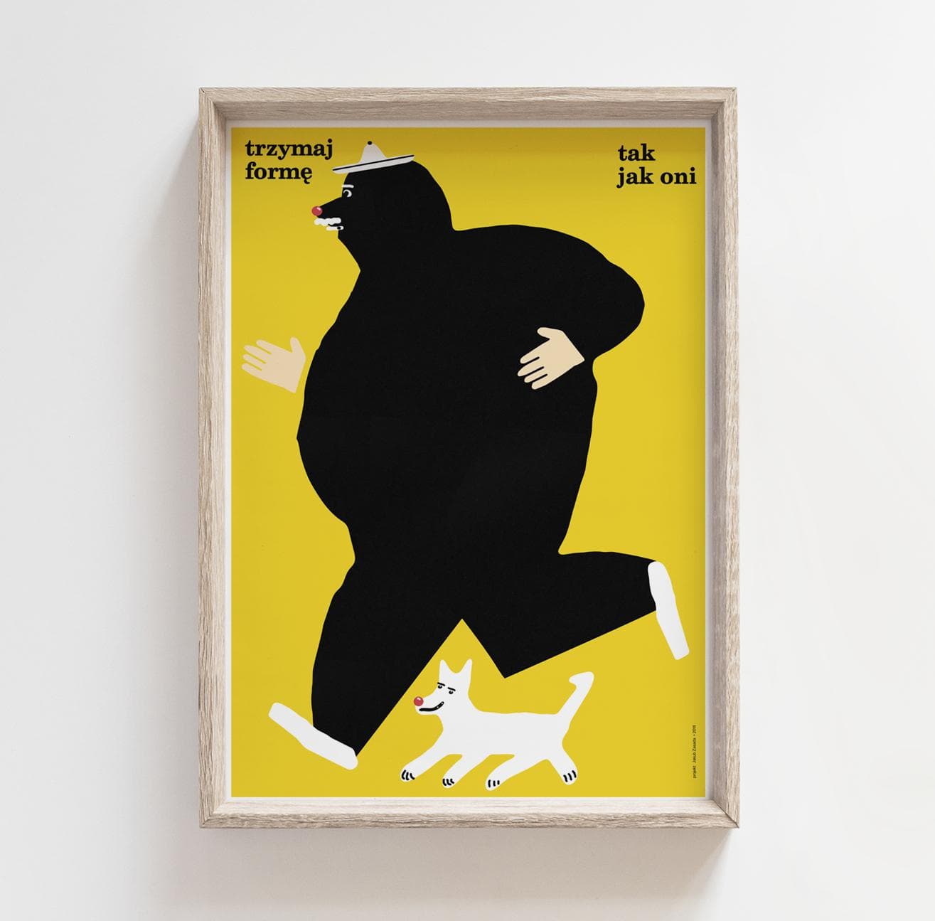 Plakat Trzymaj formę, tak jak oni, kundel, maratończyk, 50x70 cm, aut. J. Zasada, Jakub Zasada - 68383