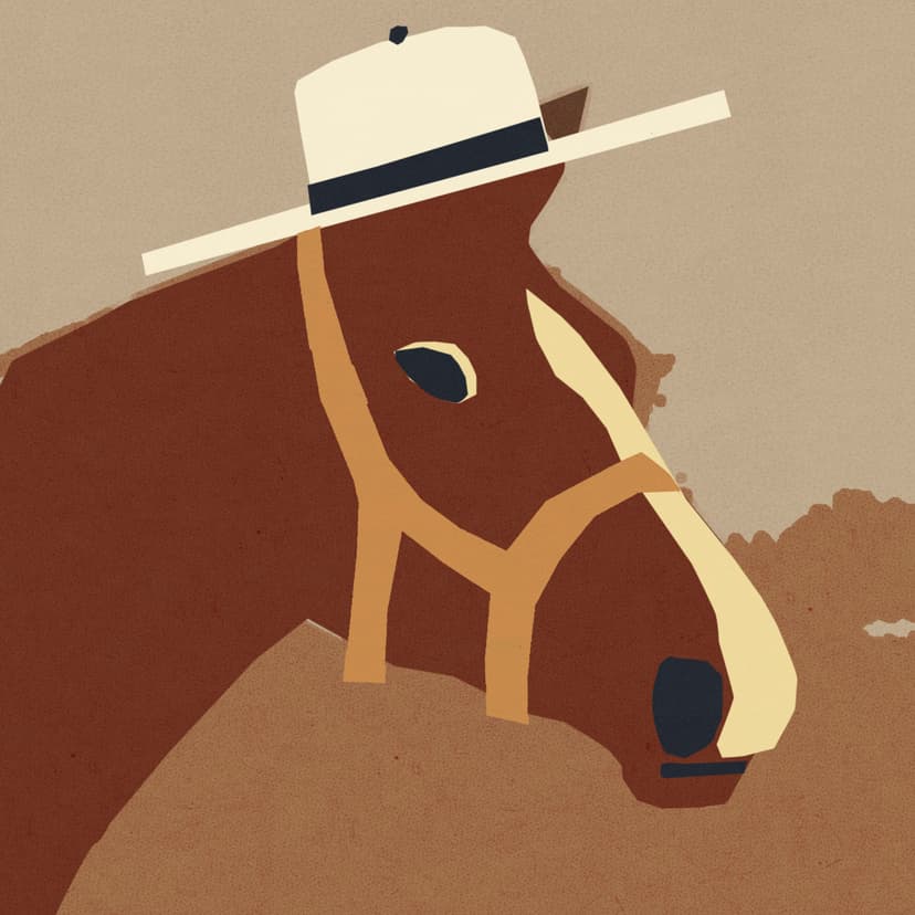 Plakat Koń w kapeluszu, prawie jak Kossak, 30x30 cm, aut. J. Zasada, Jakub Zasada