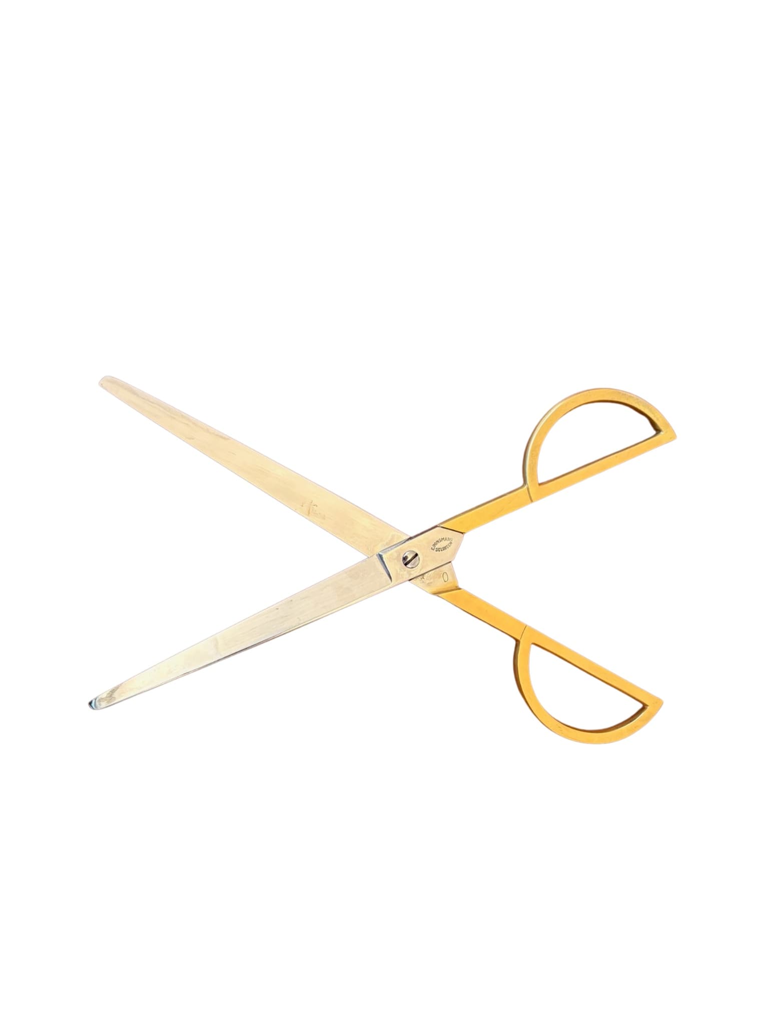 Office scissors, golden metal, Germany, 1960s.