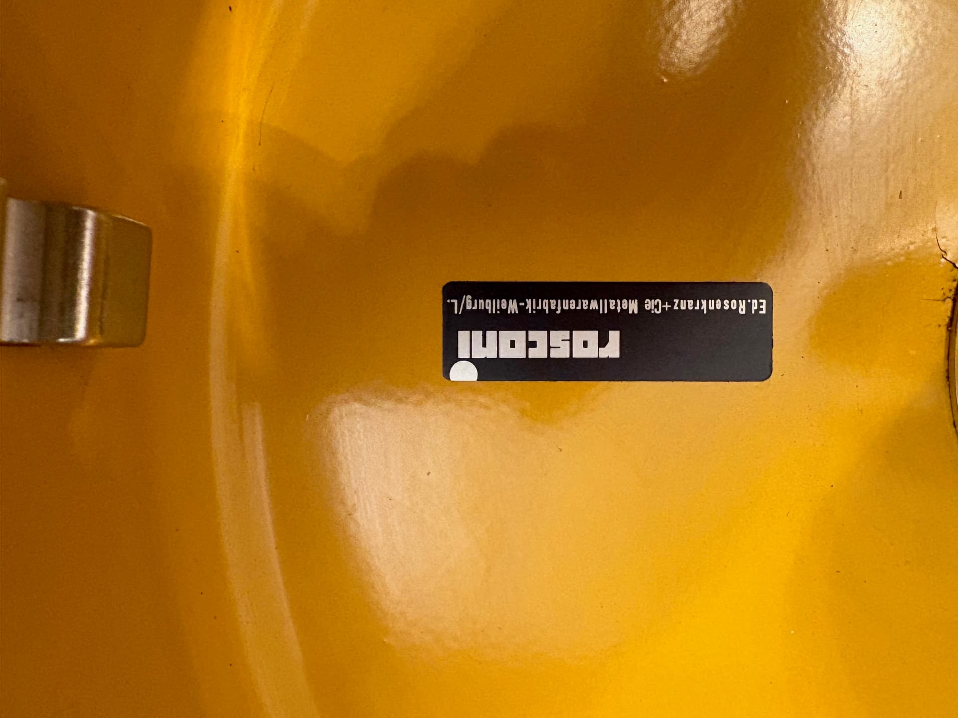 Wolnostojący wieszak, żółty, stal chromowana, Rosconi, Niemcy, lata 70. - 68515